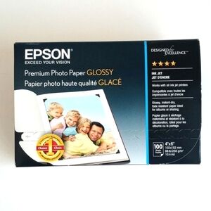 Epson Premium Glossy Photo Paper 100 Sheets 4" x 6" (Works w Ink Jet Printers)